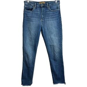 Joe's Jeans The Charlie High Rise Skinny Ankle Blue Jeans Raw Hem 29